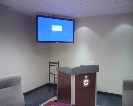 60 inch LCD Display mounted in executive briefing room