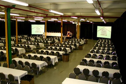 Large venue rental with dual projection