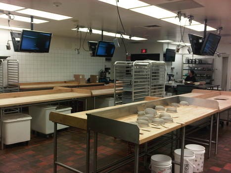 LCD Flat Screen Instillation for displaying food preparation in a College classroom 